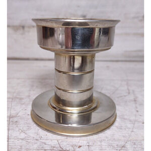 Vintage Fohl MCM Art Deco Gold Silver Tone Candle Lamp Holder Germany STAND ONLY